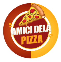 Amici Dela Pizza logo.